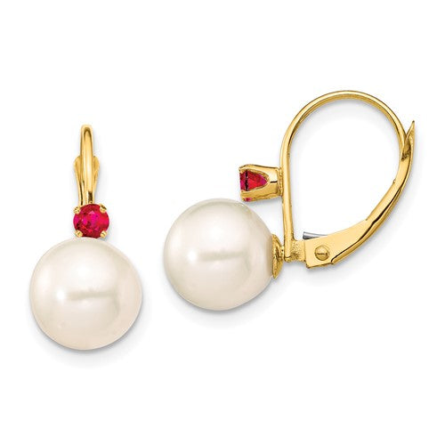 14k-8-8-5mm-white-round-fwc-pearl-ruby-leverback-earrings-SolomonJeweler-Wichita-KS-CustomJewelry