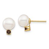14k-7-7-5mm-white-round-fw-cultured-pearl-smokey-quartz-post-earrings-SolomonJeweler-Wichita-KS-CustomJewelry