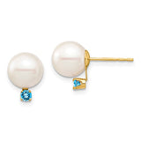 14k-8-8-5mm-white-round-fw-cultured-pearl-swiss-blue-topaz-post-earrings-SolomonJeweler-Wichita-KS-CustomJewelry