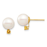 14k-8-8-5mm-white-round-freshwater-cultured-pearl-citrine-post-earrings-SolomonJeweler-Wichita-KS-CustomJewelry