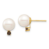 14k-8-8-5mm-white-round-freshwater-cultured-pearl-smoky-quartz-post-earring-SolomonJeweler-Wichita-KS-CustomJewelry