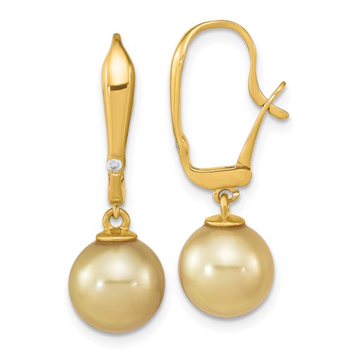 14k-9-10mm-round-golden-saltwater-south-sea-pearl-02ct-dia-earrings-SolomonJeweler-Wichita-KS-CustomJewelry