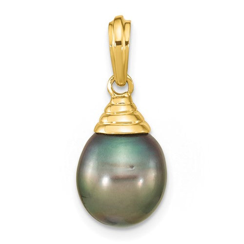 14k-9-10mm-teardrop-black-saltwater-tahitian-pearl-pendant-SolomonJeweler-Wichita-KS-CustomJewelry