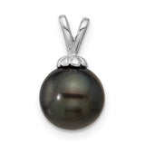 14k-white-gold-8-9mm-round-black-saltwater-tahitian-pearl-pendant-SolomonJeweler-Wichita-KS-CustomJewelry