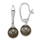 14k-wg-9-10mm-round-black-saltwater-tahitian-pearl-02ct-dia-dangle-earrin-SolomonJeweler-Wichita-KS-CustomJewelry