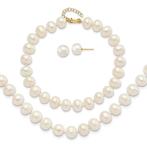 14k-8-9mm-near-rnd-fwc-pearl-earring-w-1in-ext-bracelet-w-2in-necklace-set-SolomonJeweler-Wichita-KS-CustomJewelry
