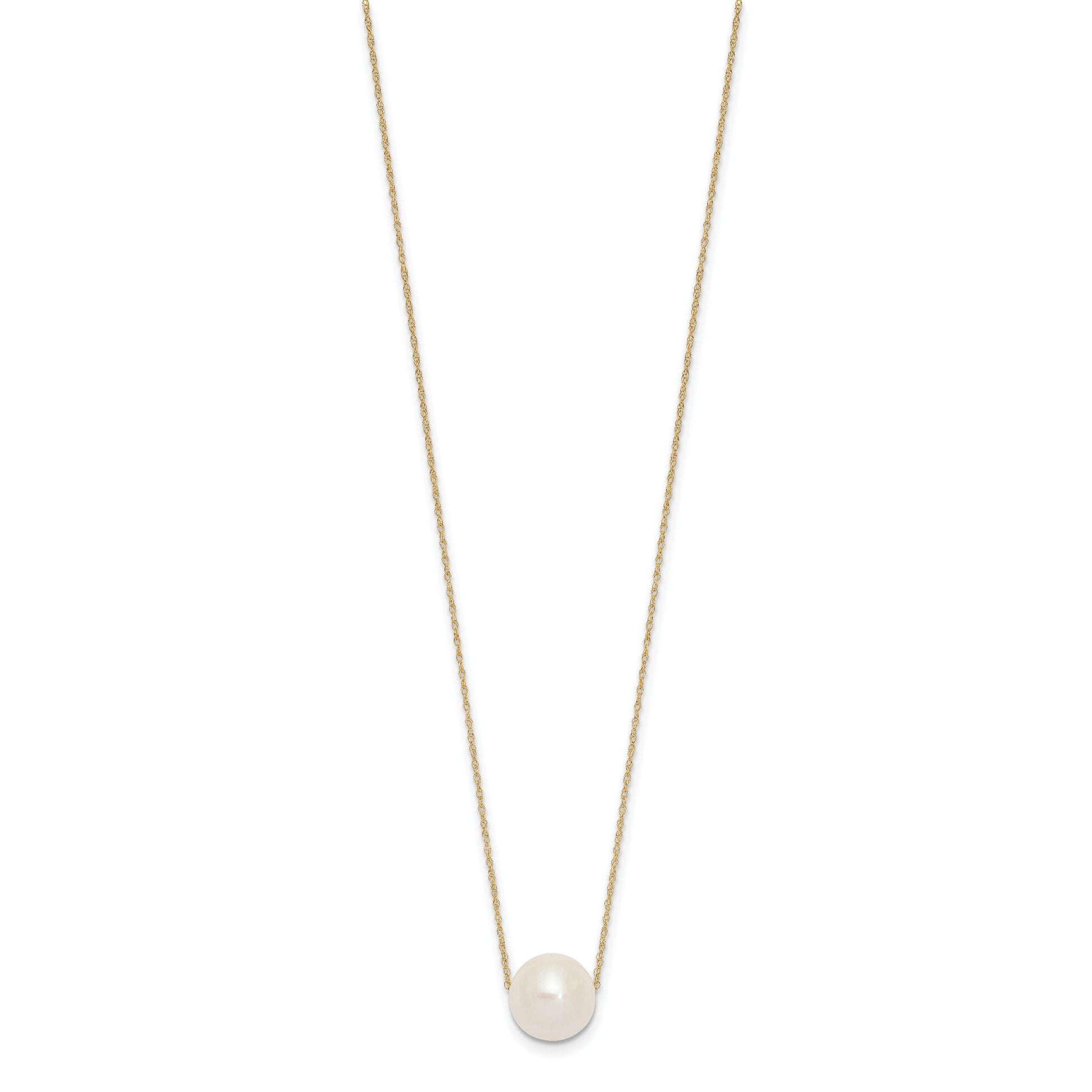 14K 10-11mm Semi-Round White FWC Pearl Rope Necklace - Solomon Jewelers