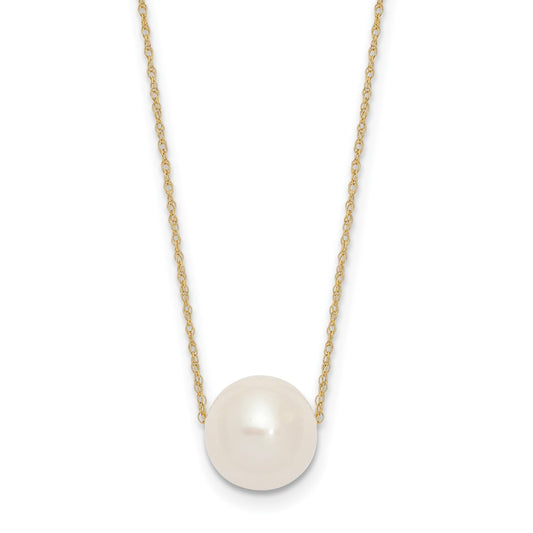 14K 10-11mm Semi-Round White FWC Pearl Rope Necklace - Solomon Jewelers