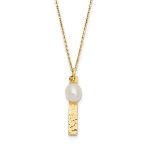 14k-6-7mm-rice-white-fwc-pearl-brushed-necklace-SolomonJeweler-Wichita-KS-CustomJewelry