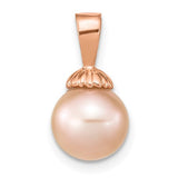 14k-rose-gold-8-9mm-round-pink-freshwater-cultured-pearl-pendant-SolomonJeweler-Wichita-KS-CustomJewelry