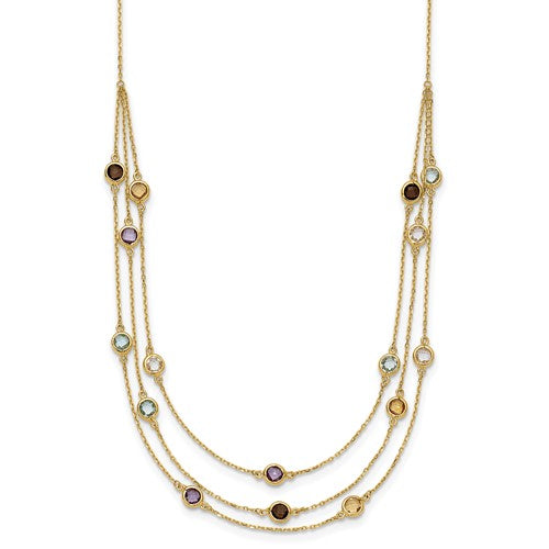 14k-smoky-quartz-white-quartz-bt-ci-am-3-strand-17in-necklace-SolomonJeweler-Wichita-KS-CustomJewelry