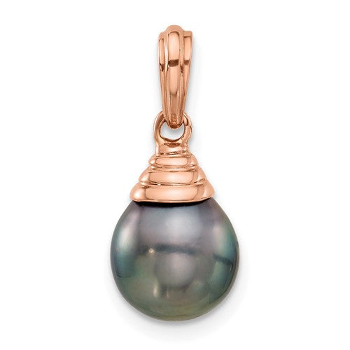 14k-rose-gold-9-10mm-teardrop-black-saltwater-tahitian-pearl-pendant-SolomonJeweler-Wichita-KS-CustomJewelry