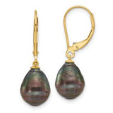 14k-8-9mm-teardrop-blk-saltwater-tahitian-pearl-leverback-earrings-SolomonJeweler-Wichita-KS-CustomJewelry