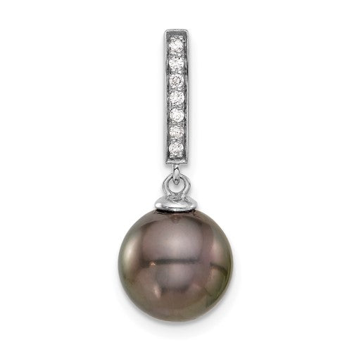 14k-white-gold-10-11mm-black-tahitian-pearl-07ct-dia-dangle-chain-slide-SolomonJeweler-Wichita-KS-CustomJewelry