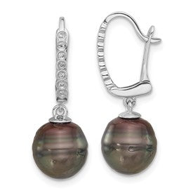 14k-white-gold-9-10mm-round-black-tahitian-pearl-and-07ct-dia-earrings-SolomonJeweler-Wichita-KS-CustomJewelry