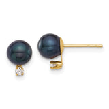 14k-6-7mm-round-black-akoya-pearl-and-06ct-diamond-post-earrings-SolomonJeweler-Wichita-KS-CustomJewelry