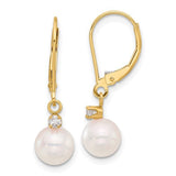 14k-7-8mm-round-white-akoya-pearl-10ct-dia-dangle-leverback-earrings-SolomonJeweler-Wichita-KS-CustomJewelry