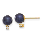14k-6-7mm-round-black-fwc-pearl-and-06ct-diamond-post-earrings-SolomonJeweler-Wichita-KS-CustomJewelry