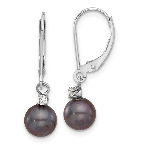 14k-white-gold-7-8mm-round-black-fwc-pearl-10ct-dia-dangle-earrings-SolomonJeweler-Wichita-KS-CustomJewelry