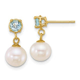 14k-7-8mm-rnd-wht-fwc-pearl-and-blue-topaz-post-dangle-earrings-SolomonJeweler-Wichita-KS-CustomJewelry
