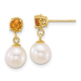 14k-7-8mm-round-white-fwc-pearl-and-citrine-post-dangle-earrings-SolomonJeweler-Wichita-KS-CustomJewelry