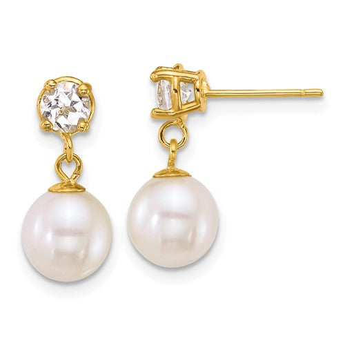 14k-7-8mm-rnd-wht-fwc-pearl-white-topaz-post-dangle-earrings-SolomonJeweler-Wichita-KS-CustomJewelry