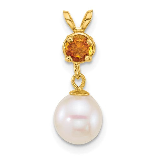 14k-7-8mm-round-white-fwc-pearl-and-citrine-pendant-SolomonJeweler-Wichita-KS-CustomJewelry