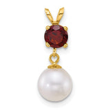 14k-7-8mm-round-white-fwc-pearl-and-garnet-pendant-SolomonJeweler-Wichita-KS-CustomJewelry