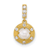 14k-polished-and-grooved-fwc-pearl-and-cz-circle-pendant-SolomonJeweler-Wichita-KS-CustomJewelry
