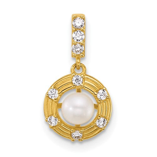 14k-polished-and-grooved-fwc-pearl-and-cz-circle-pendant-SolomonJeweler-Wichita-KS-CustomJewelry