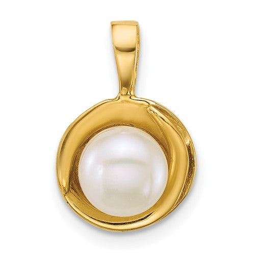 14k-polished-6-7mm-button-freshwater-cultured-pearl-pendant-SolomonJeweler-Wichita-KS-CustomJewelry