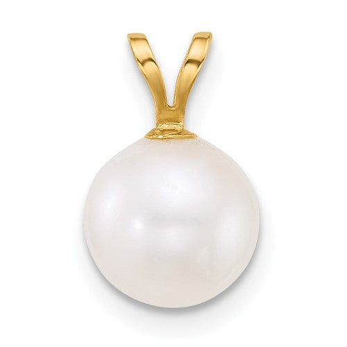 14k-8-9mm-round-white-freshwater-cultured-pearl-pendant-SolomonJeweler-Wichita-KS-CustomJewelry