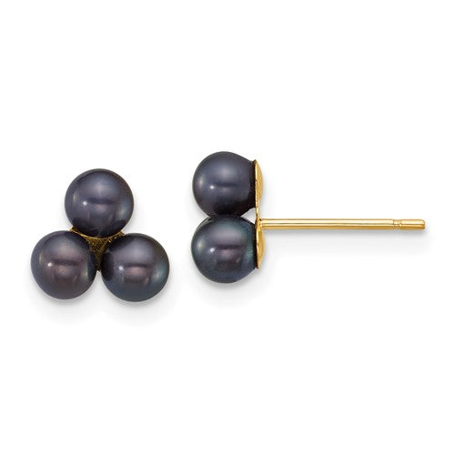 14k-3-4mm-button-black-freshwater-cultured-3-pearl-post-earrings-SolomonJeweler-Wichita-KS-CustomJewelry