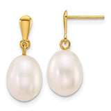 14k-8-9mm-rice-white-freshwater-cultured-pearl-post-dangle-earrings-SolomonJeweler-Wichita-KS-CustomJewelry