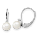 14k-white-gold-5-6mm-round-white-fwc-pearl-02ct-dia-leverback-earrings-SolomonJeweler-Wichita-KS-CustomJewelry