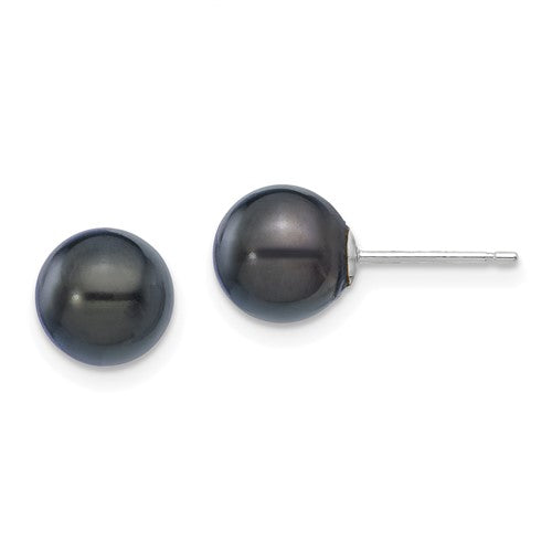 14k-white-gold-7-8mm-round-black-saltwater-akoya-cultured-pearl-earrings-SolomonJeweler-Wichita-KS-CustomJewelry