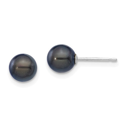 14k-white-gold-6-7mm-round-black-saltwater-akoya-cultured-pearl-earrings-SolomonJeweler-Wichita-KS-CustomJewelry