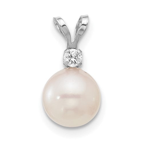 14k-white-gold-7-8mm-round-white-saltwater-akoya-05ct-diamond-pendant-SolomonJeweler-Wichita-KS-CustomJewelry