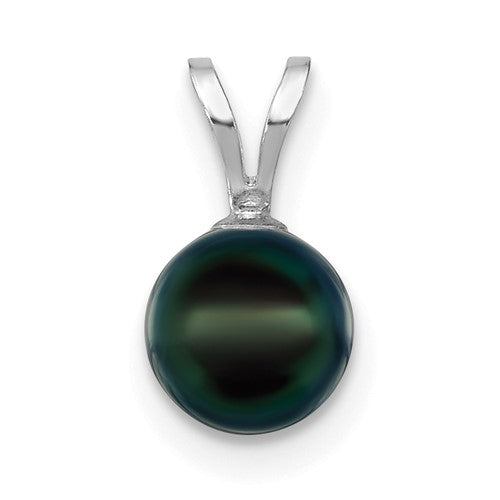14k-white-gold-6-7mm-round-black-saltwater-akoya-pendant-SolomonJeweler-Wichita-KS-CustomJewelry