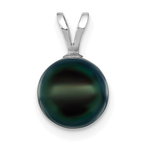 14k-white-gold-8-9mm-round-black-saltwater-akoya-pendant-SolomonJeweler-Wichita-KS-CustomJewelry