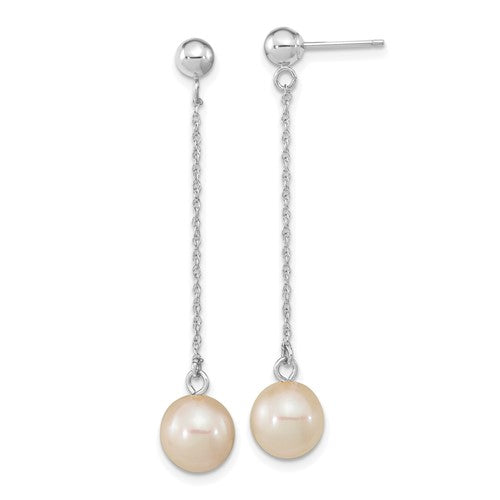 14kw-7-8mm-white-round-freshwater-cultured-pearl-post-dangle-earrings-SolomonJeweler-Wichita-KS-CustomJewelry
