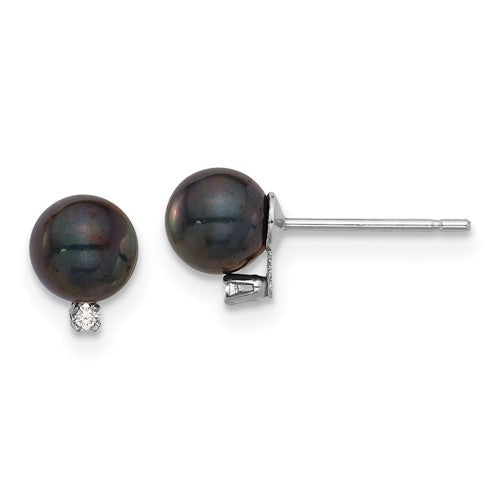 14k-white-gold-5-6mm-blk-saltwater-akoya-pearl-02ct-dia-post-earrings-SolomonJeweler-Wichita-KS-CustomJewelry