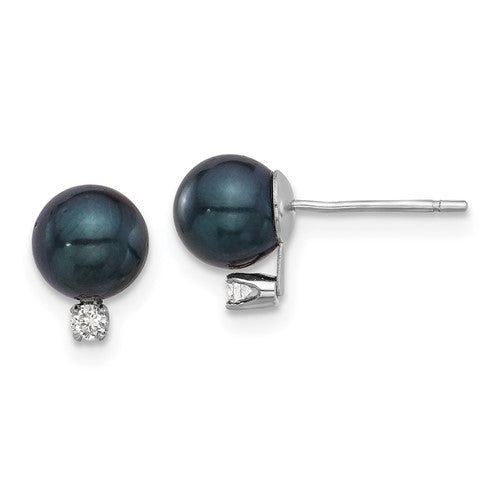 14k-white-gold-6-7mm-black-akoya-pearl-and-06ct-diamond-post-earrings-SolomonJeweler-Wichita-KS-CustomJewelry