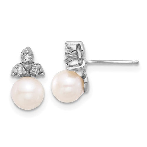 14k-white-gold-5-6mm-round-white-fwc-pearl-06ct-dia-post-earrings-SolomonJeweler-Wichita-KS-CustomJewelry
