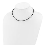 14K 2mm 18in Black Leather Cord Necklace