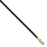 14k-2mm-16in-with-yellow-clasp-black-rubber-cord-necklace-SolomonJeweler-Wichita-KS-CustomJewelry
