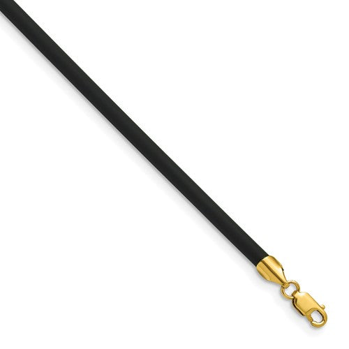 14k-3mm-16in-with-yellow-clasp-black-rubber-cord-necklace-SolomonJeweler-Wichita-KS-CustomJewelry