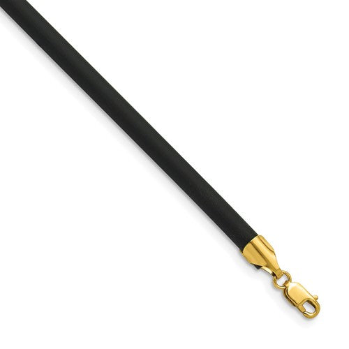14k-4mm-16in-with-yellow-clasp-black-rubber-cord-necklace-SolomonJeweler-Wichita-KS-CustomJewelry