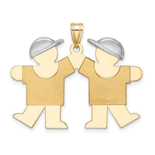 14k-two-tone-large-double-boys-engravable-charm-SolomonJeweler-Wichita-KS-CustomJewelry