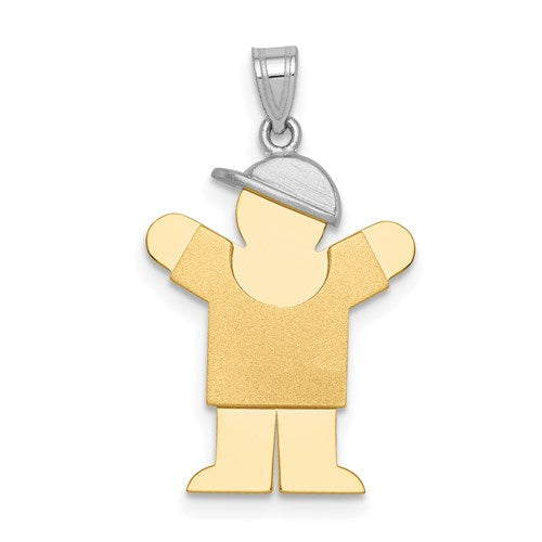 14k-two-tone-small-boy-w-hat-on-right-engravable-charm-SolomonJeweler-Wichita-KS-CustomJewelry
